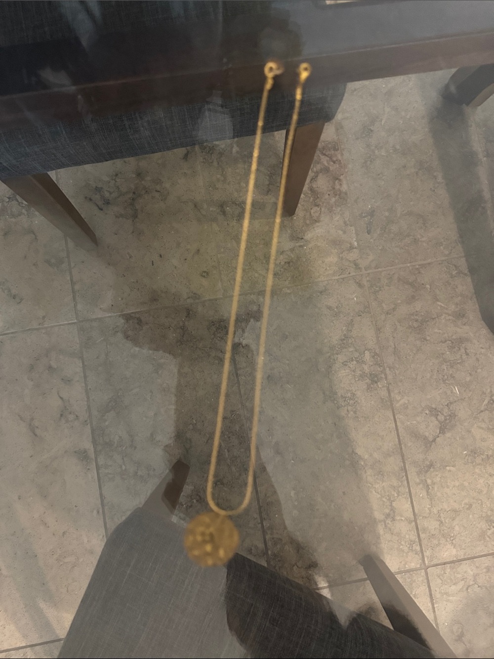 Gold Pendant Necklace - Simple Round Medallion